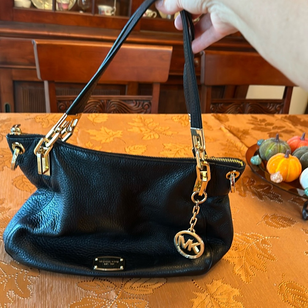 Michael Kors black bag with Gold Accents